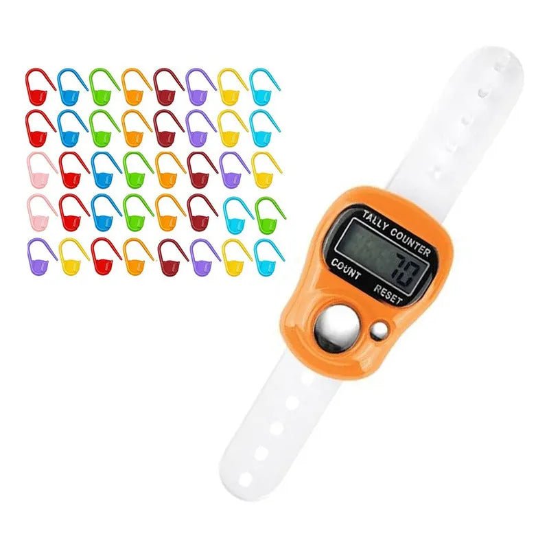 Contador De Vueltas Digital + 40 Marcadores Para Tejido - Baúl de Ayün