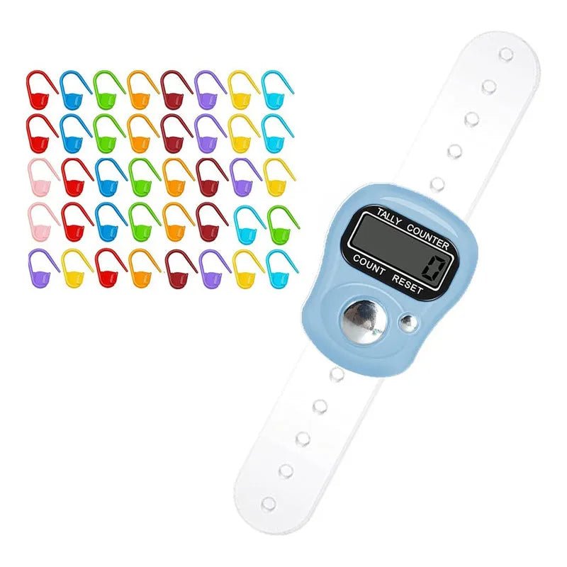 Contador De Vueltas Digital + 40 Marcadores Para Tejido - Baúl de Ayün