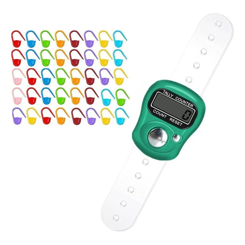 Contador De Vueltas Digital + 40 Marcadores Para Tejido - Baúl de Ayün