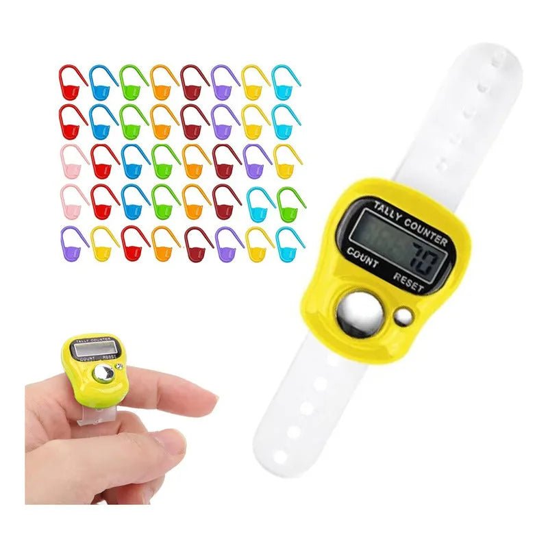 Contador De Vueltas Digital + 40 Marcadores Para Tejido - Baúl de Ayün