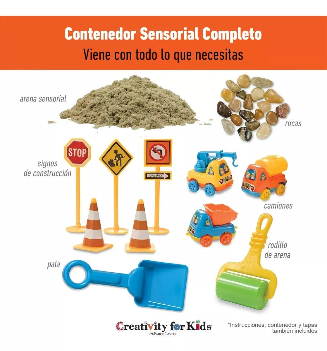 Creativity For Kids: Caja Sensorial - Zona De Construcción - Baúl de Ayün