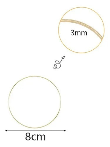 Argollas decorativas doradas para tejidos y estructuras