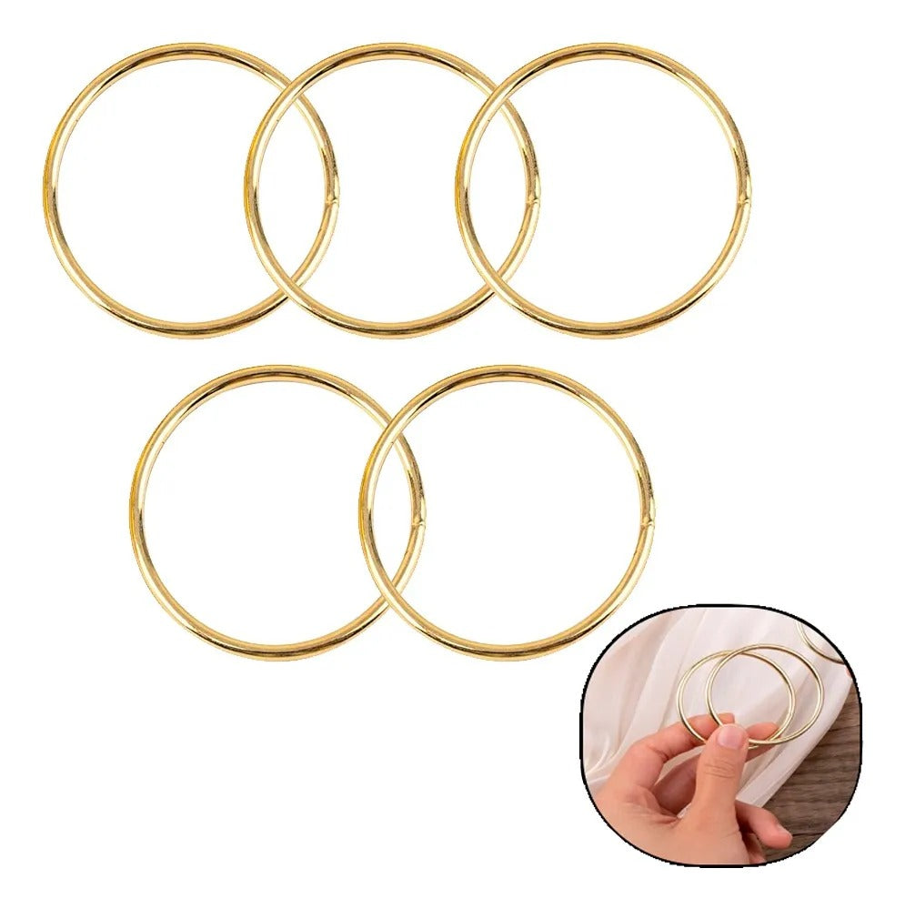 Argollas doradas para macramé 5cm – pack de 5 unidades