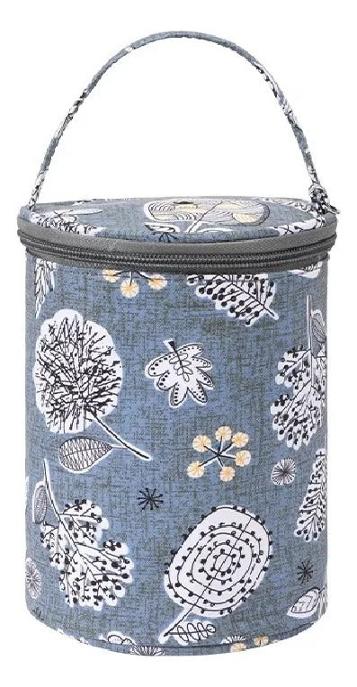 Bolso de crochet con compartimentos para ovillos y herramientas