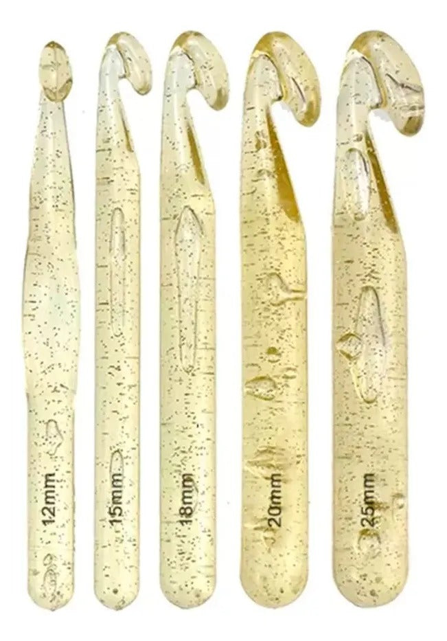 Set de crochet jumbo de acrílico – 5 tamaños para tejido XL