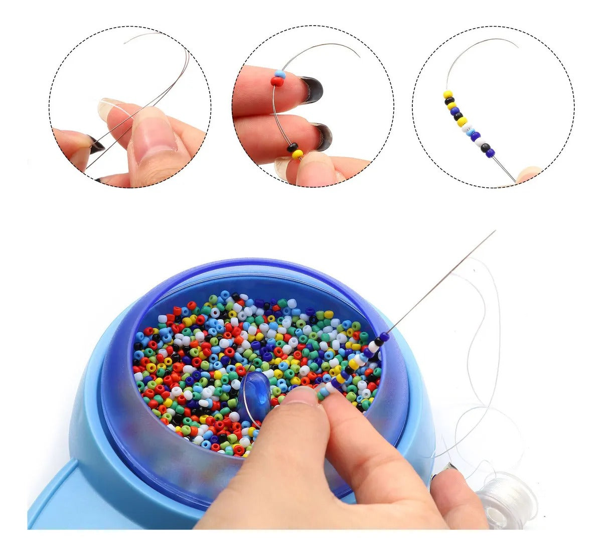 Hilador de mostacillas a pilas – portátil y rápido