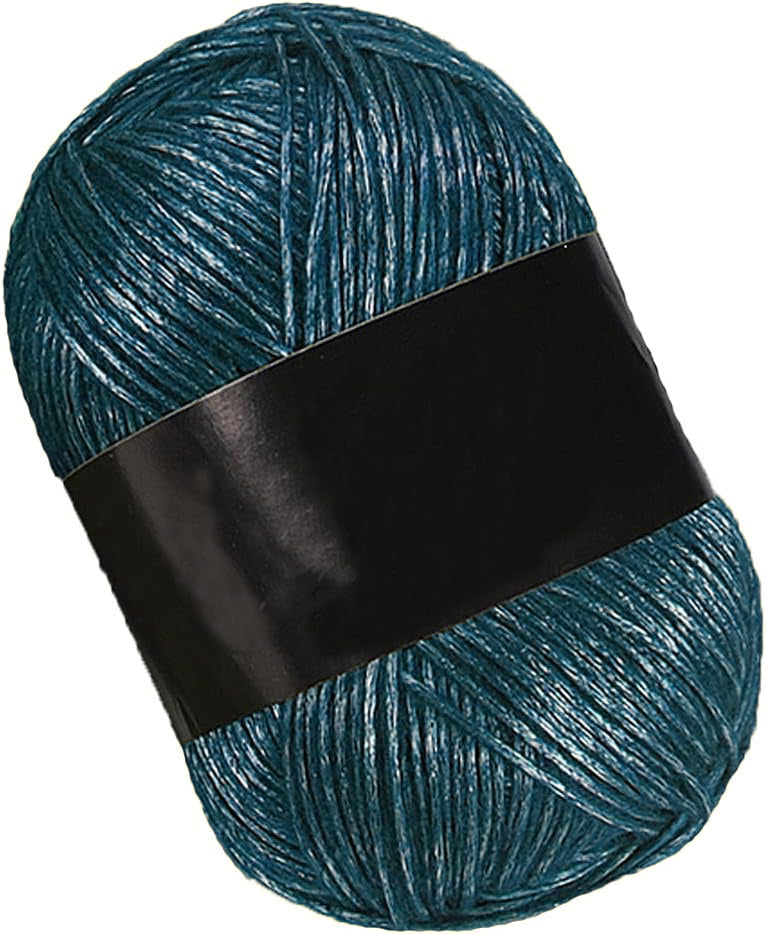 Ovillo de lana metalizada azul petroleo – hilo brillante para manualidades