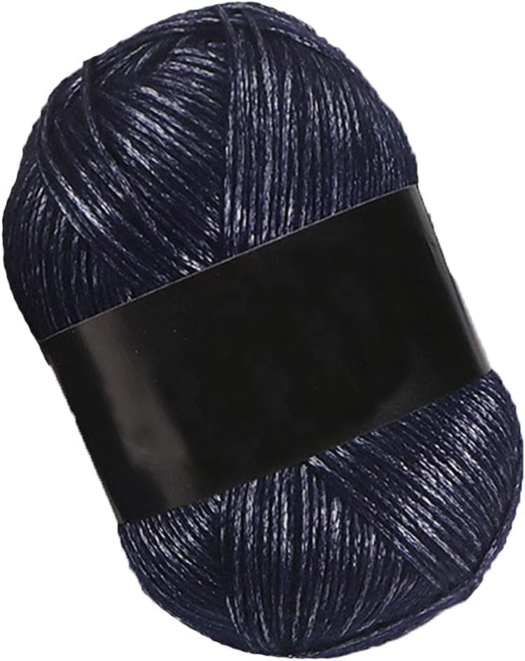 Ovillo de lana metalizada azul – hilo brillante para manualidades