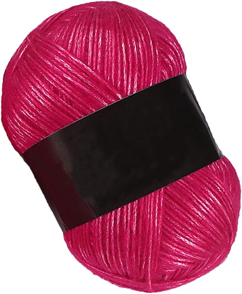 Ovillo de lana metalizada rosa chicle – hilo brillante para manualidades