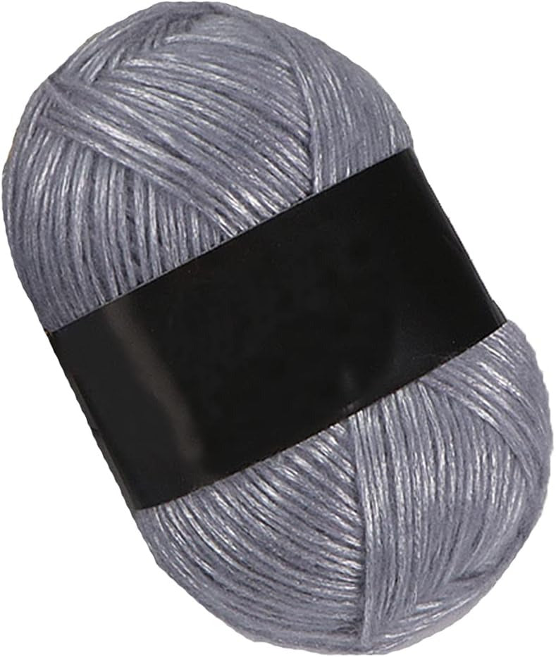 Ovillo de lana metalizada plata – hilo brillante para manualidades