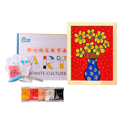 Kit DIY Pintura En Relieve Con Pulpa De Papel De Colores
