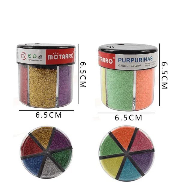 Glitter 12 colores con dispensador Escarcha - Baúl de Ayün