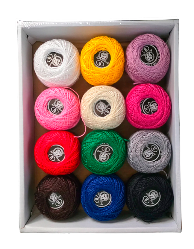 Set de 12 Hilos Perle Para Bordado En Caja