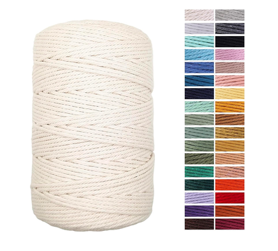 Cordón Algodón Torcido 3mm 200 Metros Para Macrame