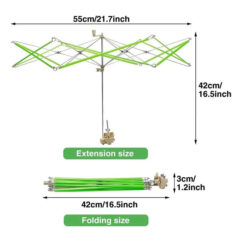 Madejero De Lana Tipo Paraguas Metalico Madejera Verde - Baúl de Ayün