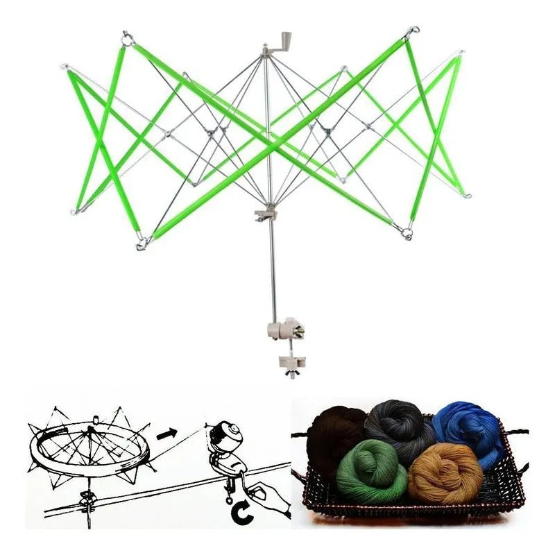 Madejero De Lana Tipo Paraguas Metalico Madejera Verde - Baúl de Ayün