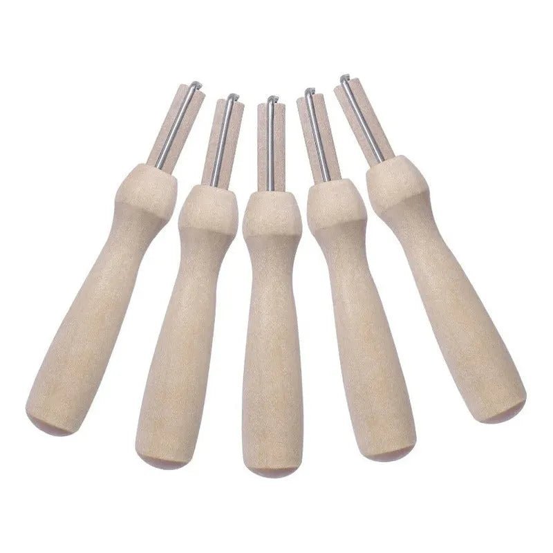 Pack 5 Agujas Para Fieltro Vellon Con Mango De Madera - Baúl de Ayün