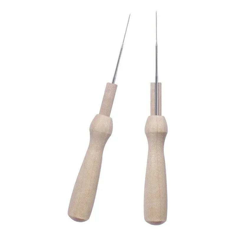 Pack 5 Agujas Para Fieltro Vellon Con Mango De Madera - Baúl de Ayün