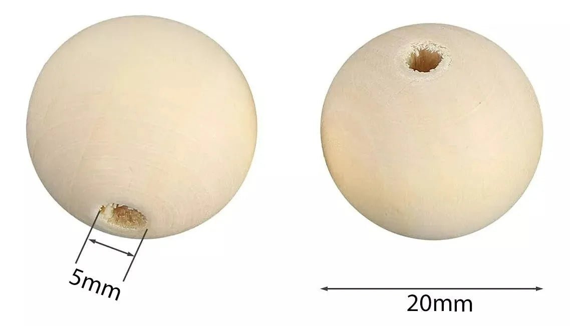 Pack 50 Cuentas De Madera Color Natural Para Macramé - 30mm/25mm/20mm - Baúl de Ayün