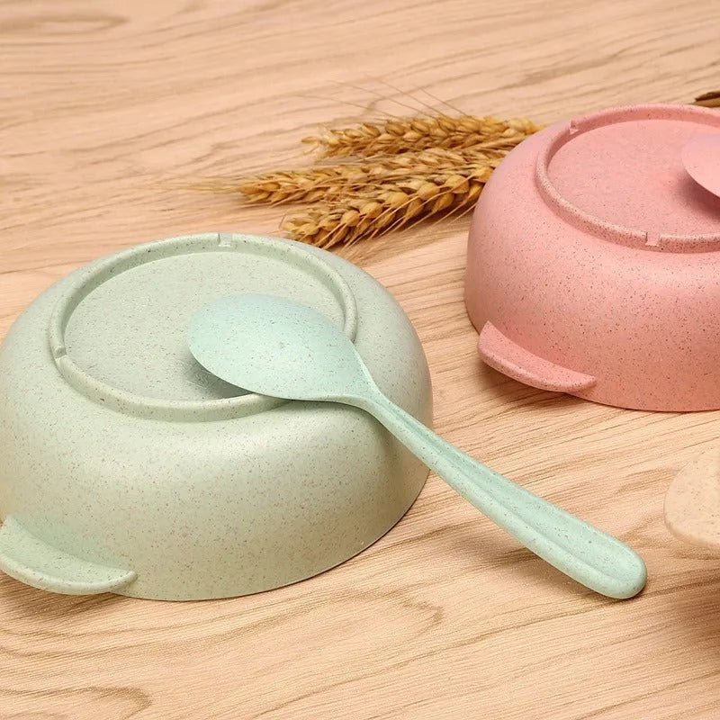 Plato Bowl + Cuchara De Fibra De Bambú Para Bebé Ecofriendly - Baúl de Ayün