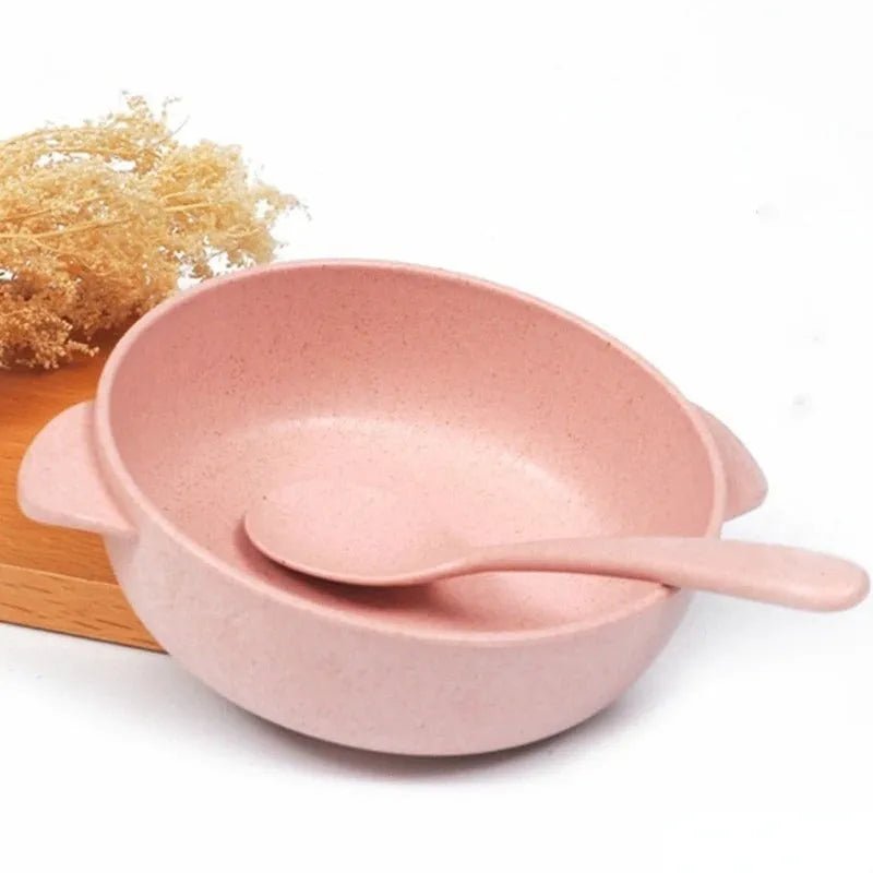 Plato Bowl + Cuchara De Fibra De Bambú Para Bebé Ecofriendly - Baúl de Ayün