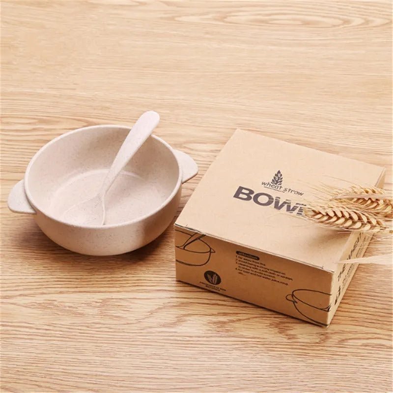 Plato Bowl + Cuchara De Fibra De Bambú Para Bebé Ecofriendly - Baúl de Ayün
