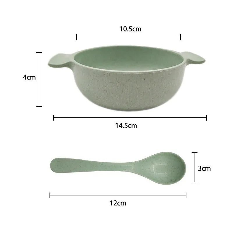 Plato Bowl + Cuchara De Fibra De Bambú Para Bebé Ecofriendly - Baúl de Ayün