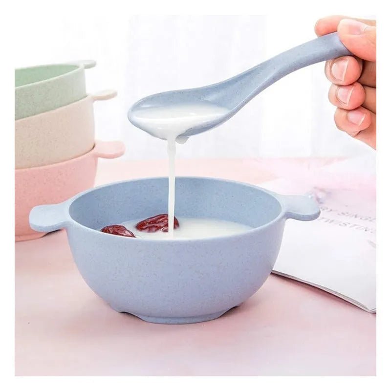 Plato Bowl + Cuchara De Fibra De Bambú Para Bebé Ecofriendly - Baúl de Ayün