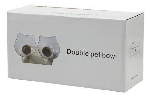 Plato Doble Para Mascotas Con Forma De Gato - 3 Colores - Baúl de Ayün