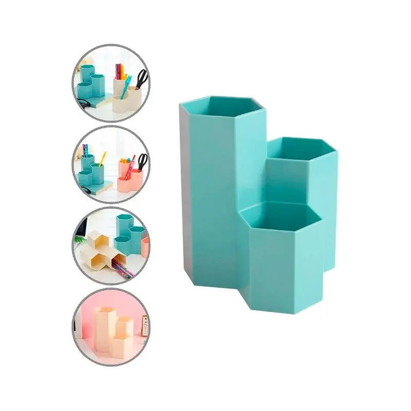 Porta Lápiz Organizador Lapices Escritorio Diseño Hexagonal - Baúl de Ayün