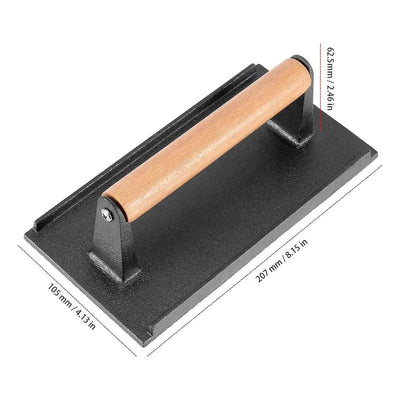 Prensa Hierro Fundido Rectangular 20.5 X 10.5cm Para Carnes - Baúl de Ayün