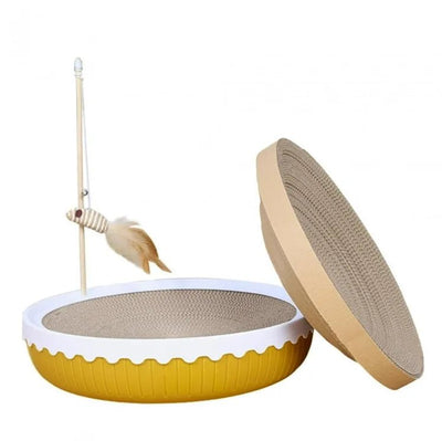 Rascador circular con base de plástico para gatos - Baúl de Ayün