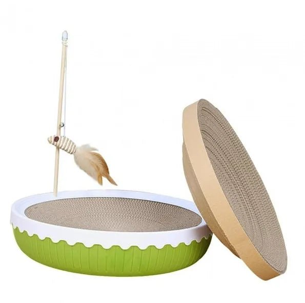 Rascador circular con base de plástico para gatos - Baúl de Ayün