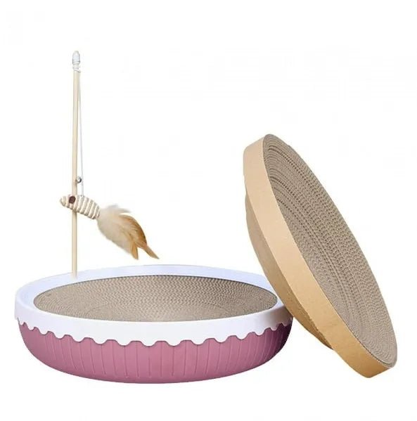 Rascador circular con base de plástico para gatos - Baúl de Ayün