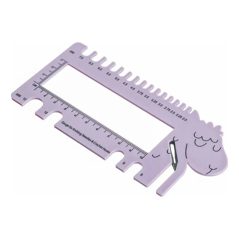 Regla Y Medidor De Palillos Para Tejer - Diseño Oveja - Baúl de Ayün