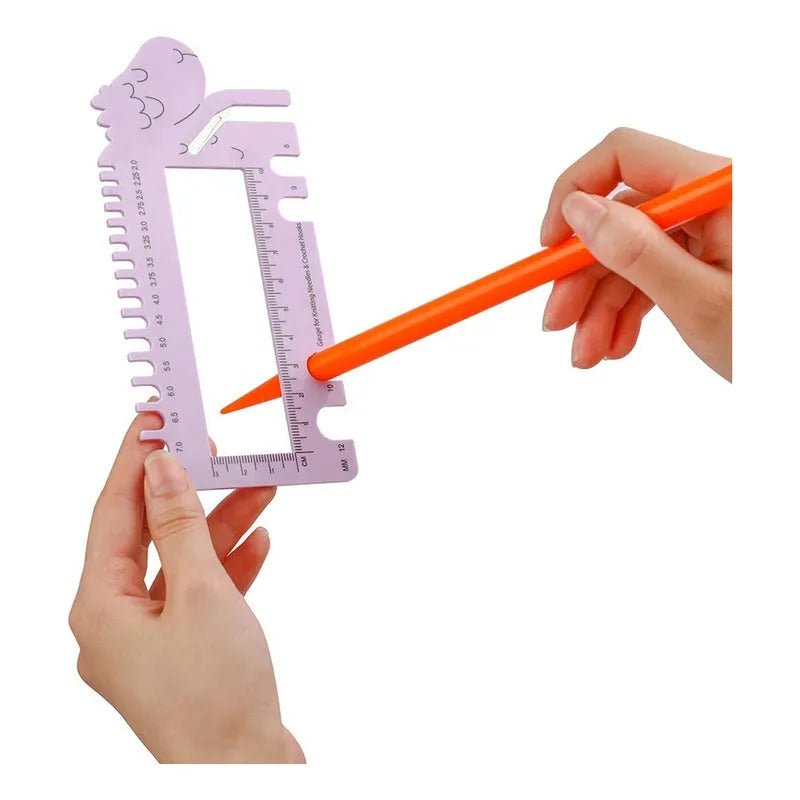 Regla Y Medidor De Palillos Para Tejer - Diseño Oveja - Baúl de Ayün