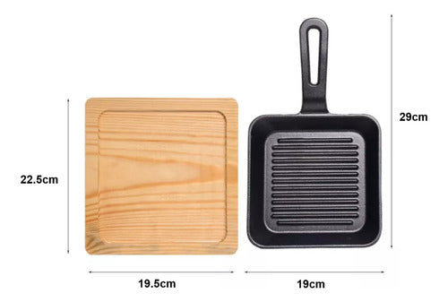 Sartén de hierro fundido para horno parrilla