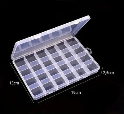 Set 2 Cajas Organizadoras Transparente 24 Divisiones 19x13cm - Baúl de Ayün