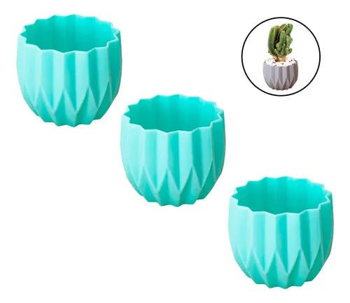 Set 3 Maceteros Decorativo De Plastico Estilo Moderno Cactus - Baúl de Ayün