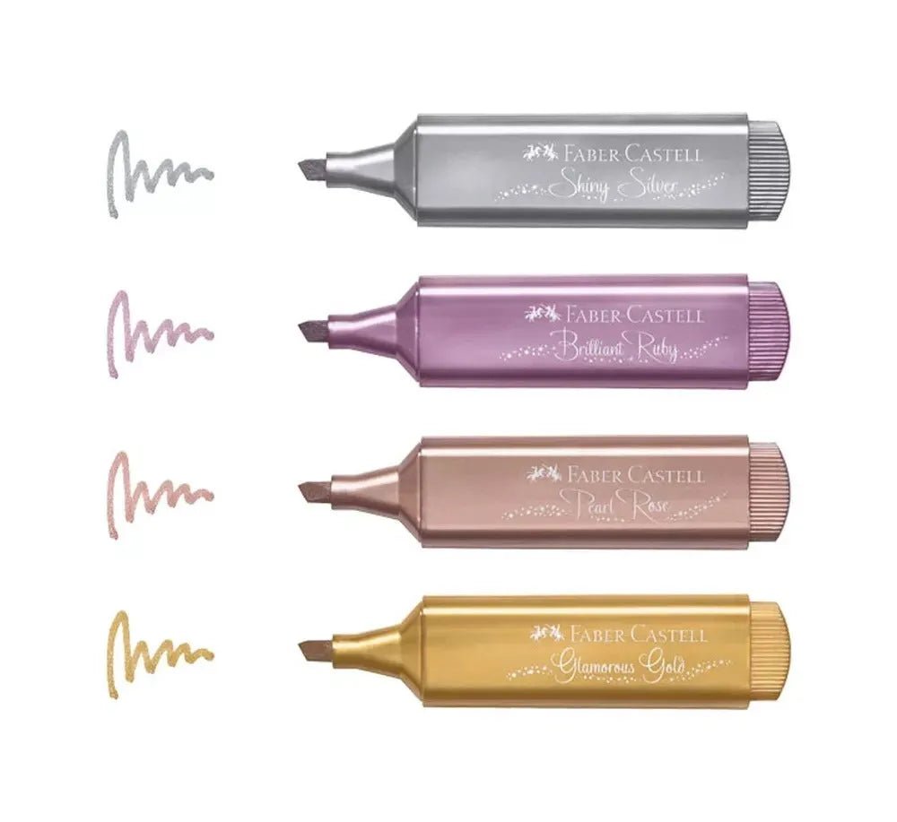 Set 4 Marcadores Destacadores Metálicos Textliner 46 Faber - Castell - Baúl de Ayün