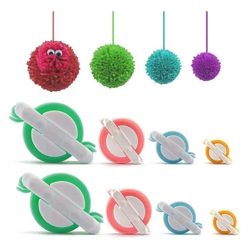 Set 4 Telares Rectangulares Aguja Y Ganchillo + Pomponeras - Baúl de Ayün