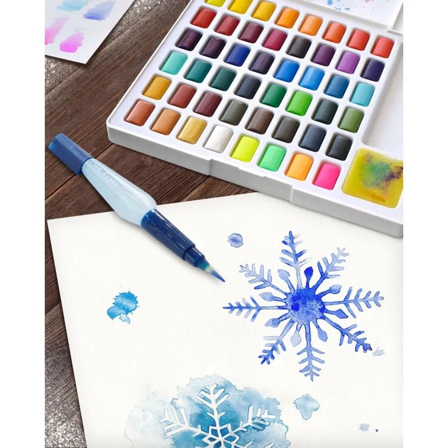 Paleta de acuarelas portátil con tapa para mezclar