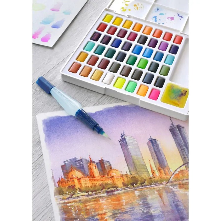 Set 48 Acuarelas con Water Brush Faber Castell - Baúl de Ayün
