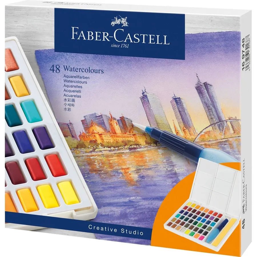 Set de 48 acuarelas Faber-Castell con estuche