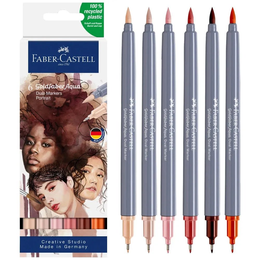 Set 6 Marcadores Goldfaber Aqua Dual Retrato Faber Castell - Baúl de Ayün