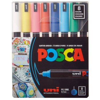 POSCA 1MR – 8 marcadores tipo aguja para detalles precisos