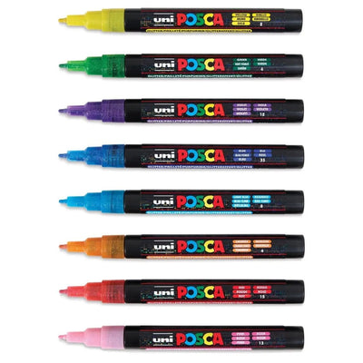 Set POSCA punta fina con glitter para arte y manualidades