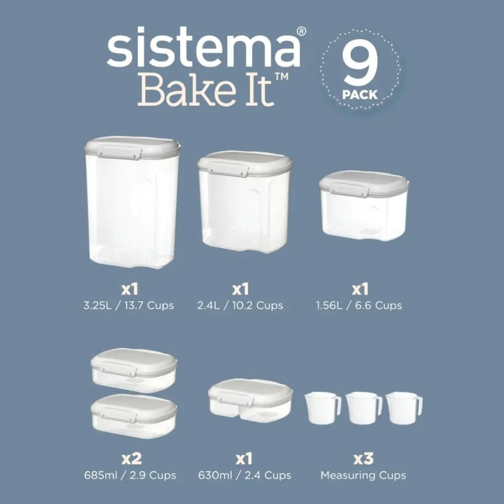Set Contenedores Herméticos Sistema Bake It 9 piezas - Baúl de Ayün