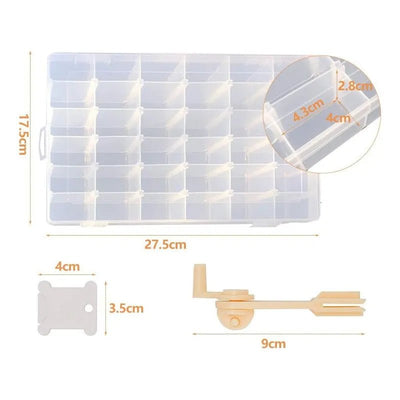 Set De 100 Bobinas Para Hilo + Bobinador Y Caja Organizadora - Baúl de Ayün