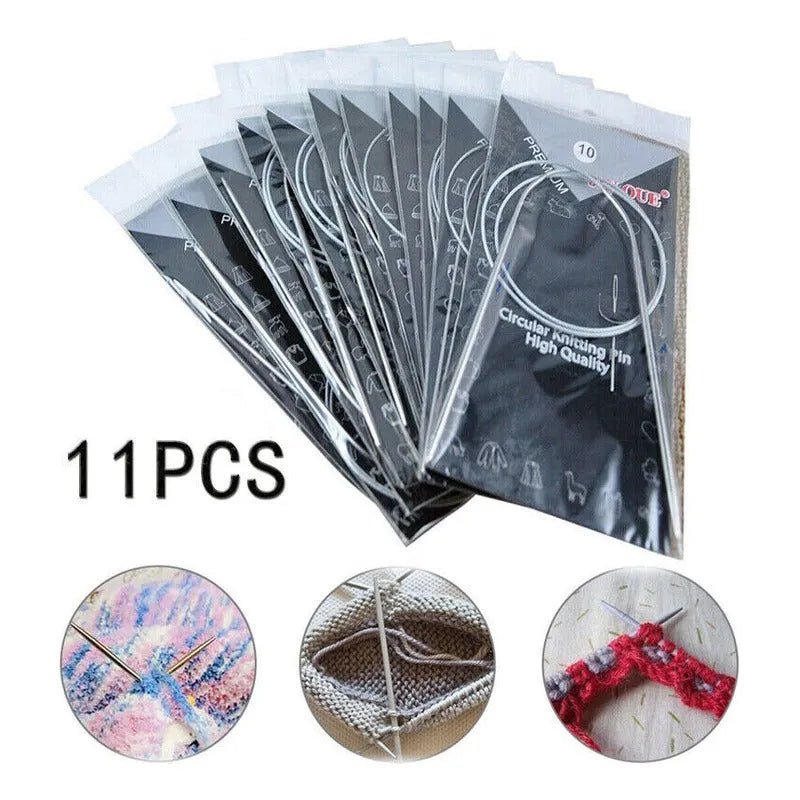 Set De 11 Palillos Circulares De Acero Inoxidable - Baúl de Ayün